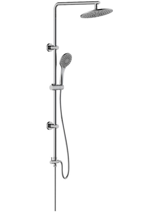 Vinci Shower Column with Mixer Silver Vinci Shower Column with Mixer Silver