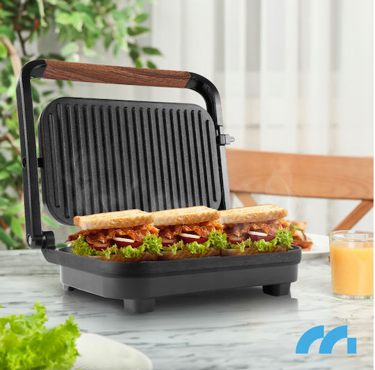 MalTec Sandwichmaker Grill mit Keramikplatten 1500W Schwarz