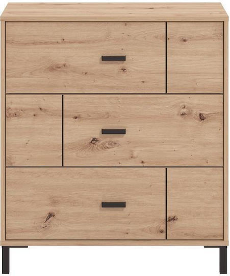 Συρταριέρα Κρεβατοκάμαρας Ξύλινη Aleria 80 3f Artisan Oak 77x40x90εκ.