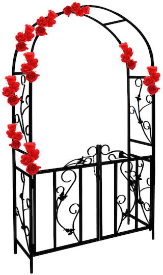 Poartă Arcadă Metalică pentru Flori Gardebruk Pergolă Cadru Metalic 225x115x37cm Negru Poartă Arcadă Metalică pentru Flori Gardebruk Pergolă Cadru Metalic 225x115x37cm Negru
