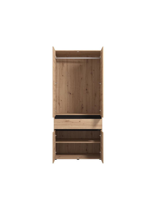Doppeltür Kleiderschrank Corbett Artisan Oak/Black Matte 93x55x211cm