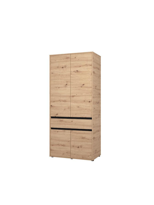 Doppeltür Kleiderschrank Corbett Artisan Oak/Black Matte 93x55x211cm