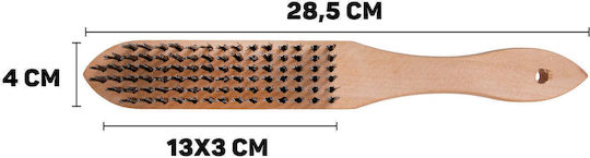 Wire Brush Rust Removal Wooden Handle 6 Rows Wire Bristles Geko G00736