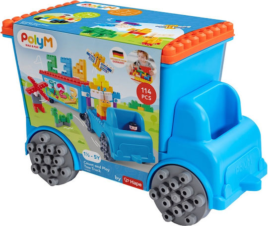 Hape Блокчета PolyM Count And Play With The Tow Truck за 1,5-5 години години 114бр