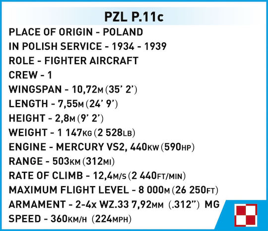 Cobi Τουβλάκια PZL P.11C για 7+ Ετών 320τμχ
