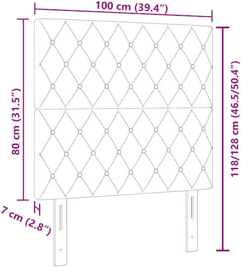 vidaXL Stoff-Kopfstütze für Betten Hellgrau 100x128cm