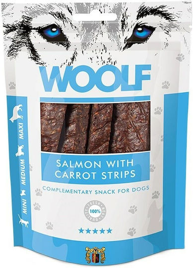 Woolf Salmon Carrot Strips Λιχουδιά Σκύλου χωρίς Σιτηρά & Γλουτένη με Καρότο 100gr
