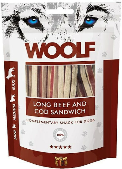 Woolf Woolf Woolf Λιχουδιά Σκύλου Διαίτης με Βοδινό και Μπακαλιάρο 100gr