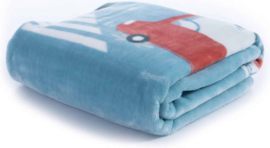 Nef-Nef Homeware Blanket Nursery Swaddling Blankets Traffic Velvet Turquoise Traffic 75x100cm