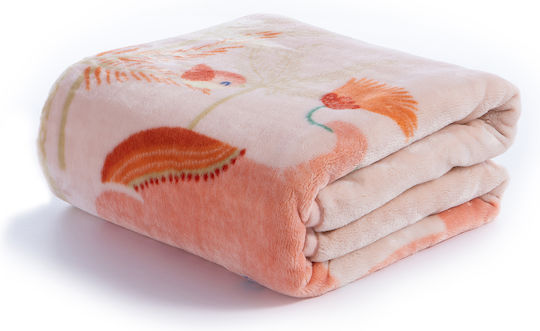 Nef-Nef Homeware Blanket Cot Indonesia Velvet Orange 100x140cm