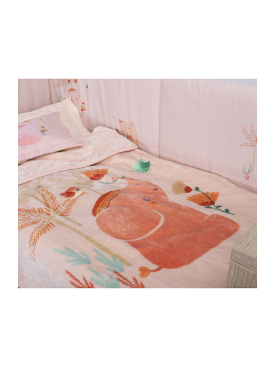 Nef-Nef Homeware Blanket Cot Indonesia Velvet Orange 100x140cm