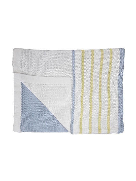 Kikka Boo Blanket Nursery Swaddling Blankets Stripes Knitted Blue 75x100cm
