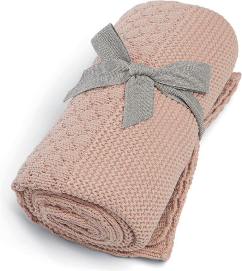 Mamas & Papas Κουβέρτα Αγκαλιάς & Λίκνου Πλεκτή Ροζ Pink 70x90εκ.