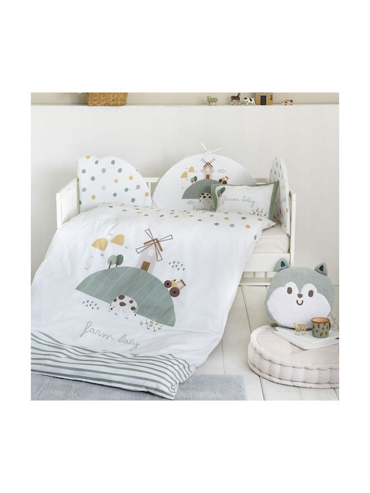 Nima Farm Baby Baby Sheets Set Crib Cotton Multicolored 120x170cm 3pcs
