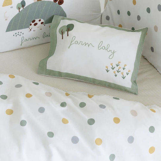 Nima Farm Baby Комплект Бебешки Чаршафи За Количка Памучни Многоцветни 120x170бр 3бр