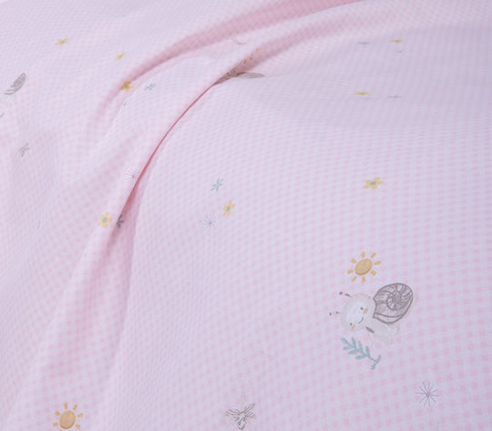 Nef-Nef Homeware Cute Snail Set Baby Bettlaken Für Wiege Baumwolle Rosa 70x120cm 2Stück