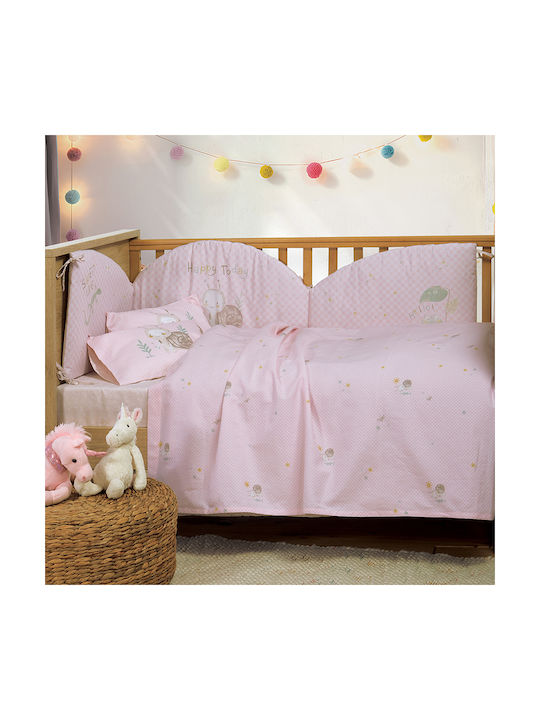 Nef-Nef Homeware Cute Snail Baby Sheets Set Crib Cotton Cute Snail - Pink Pink 120x170cm 3pcs