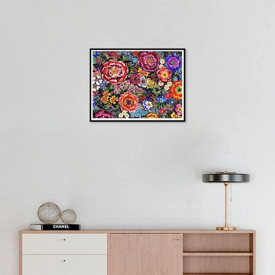 Colorful 5d Diamond Painting Set Abstract Flowers 30x40 Cm
