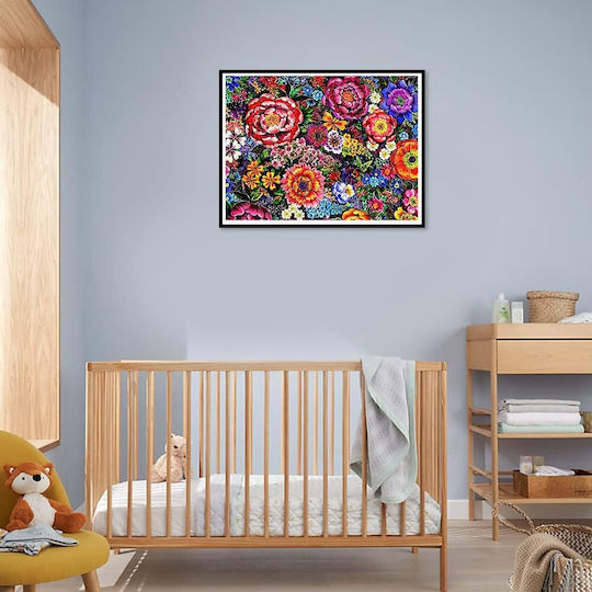Colorful 5d Diamond Painting Set Abstract Flowers 30x40 Cm