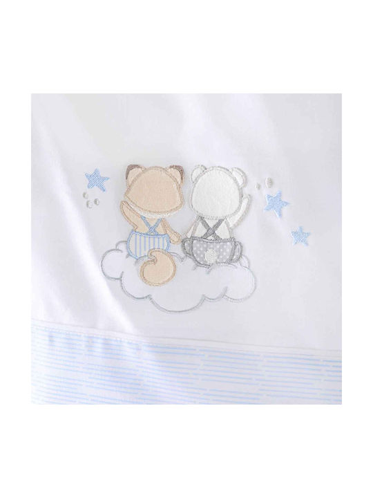 Rythmos Baby Sheets Set Crib Cotton Sky Blue Light Blue 100x160cm 3pcs