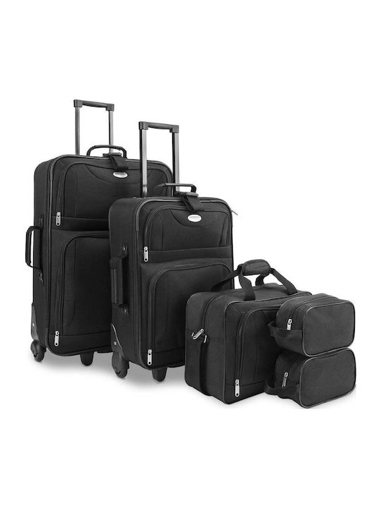 Set 5 Travel Bags Monzana 2 Suitcases 3 Bags Black