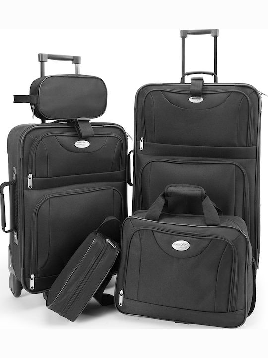 Set 5 Travel Bags Monzana 2 Suitcases 3 Bags Black