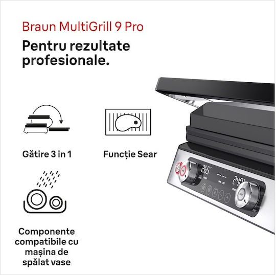 Braun MultiGrill 9 Pro Сандвич тостер грил 2200W Черна