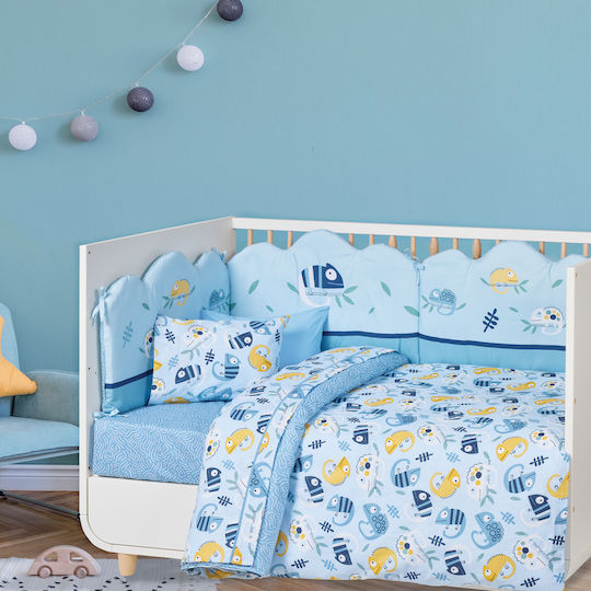 Das Home Комплект Бебешки Чаршафи За Количка Памучни Син 70x120бр 2бр