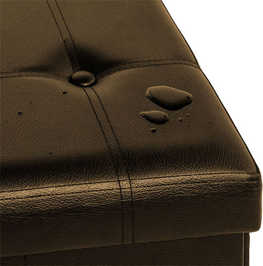 Stool For Living Room With Storage Space Leather Brown 80x40x40cm