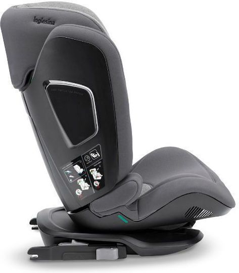Inglesina Cartesio Baby Car Seat High-back Booster i-Size with Isofix Moon Grey 15-36 kg