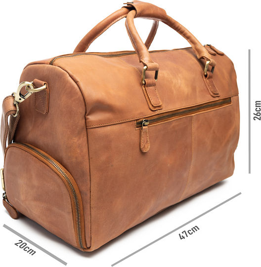 Braune Leder Reise Fitness Tasche