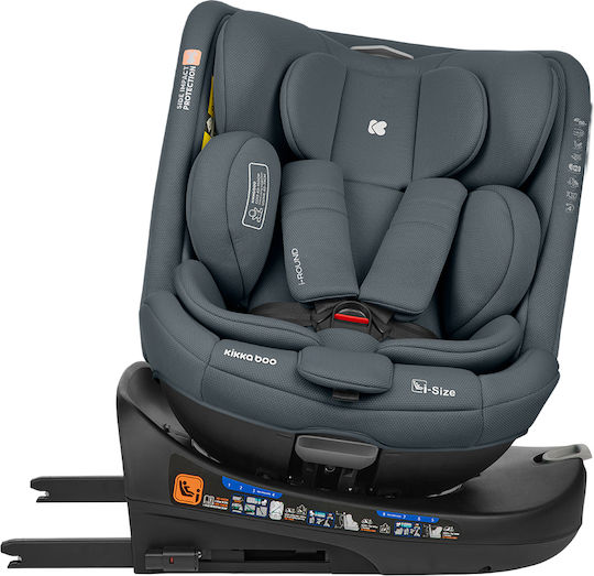 Kikka Boo i-Round Детско Столче за Кола i-Размер с Isofix Тъмно сиво