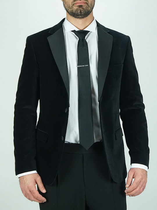 Men's Winter Suit Jacket Slim Fit Black