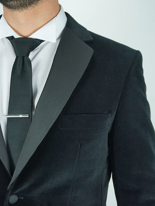 Men's Winter Suit Jacket Slim Fit Black
