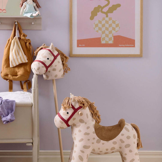 Kids Concept Jucărie cu leagăn Căluț pentru 18++ luni pentru greutate maximă de 50kg Bej