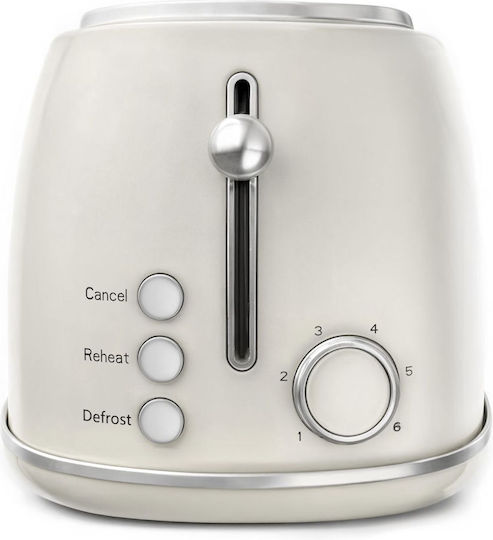 Sweiss Retro Prăjitor de pâine 2 sloturi 1500W Cremă