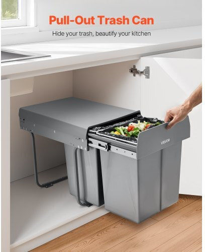 Vevor Metallic Waste Bin 2x20lt
