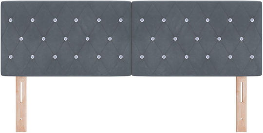 vidaXL Табла За Легло Текстил Тъмносив 80x88см