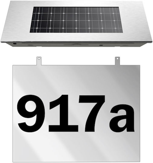 Deuba Lampă Solară Numărul casei cu Senzor de Mișcare și Fotocelulă 19cmx18.5cmx6cmcm