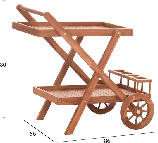 Alfred Trolley Table 86x56x80 Natural Alfred Trolley Table 86x56x80 Natural