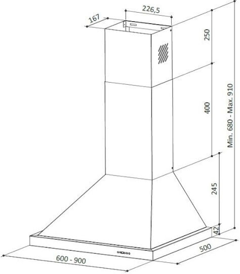 Proff SD56 Kamin-Dunstabzug 90cm Inox