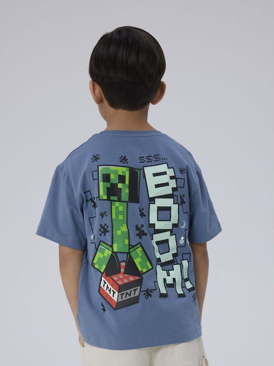 Kids' Shirt Short Sleeve Blue Mirage Minecraft
