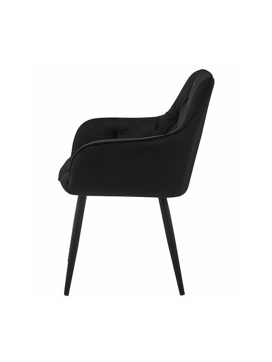 Scaune Bucătărie Catifelate Negre 1buc 56x62x83.5buc