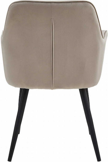 Scaune Bucătărie Catifelate Dark Beige And Black 1buc 56x62x83.5buc