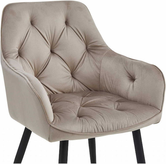 Scaune Bucătărie Catifelate Dark Beige And Black 1buc 56x62x83.5buc