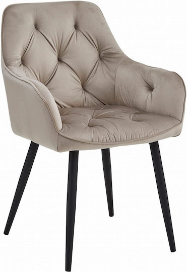 Scaune Bucătărie Catifelate Dark Beige And Black 1buc 56x62x83.5buc