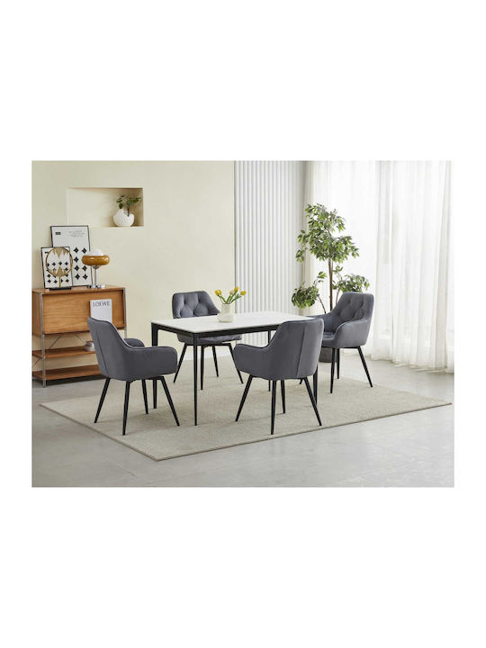 Stühle Küche Dark Gray And Black 1Stück 56x61x84cm