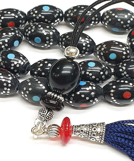 Roloi Komboloi Ebony Worry Beads Black 32cm