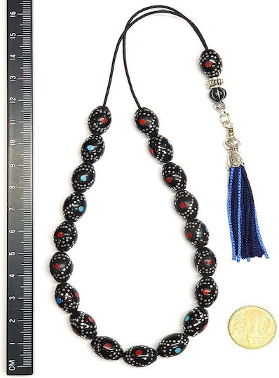 Roloi Komboloi Ebony Worry Beads Black 31cm