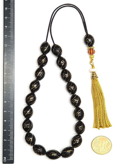 Roloi Komboloi Ebony Worry Beads Black 32cm